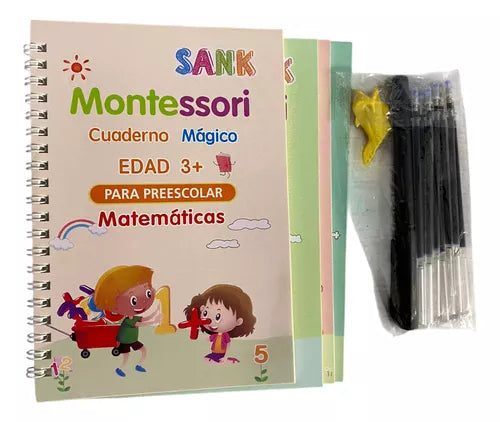Kit de Caligrafía Mágica: 4 Libros Temáticos y Tinta Mágica Reutilizable!